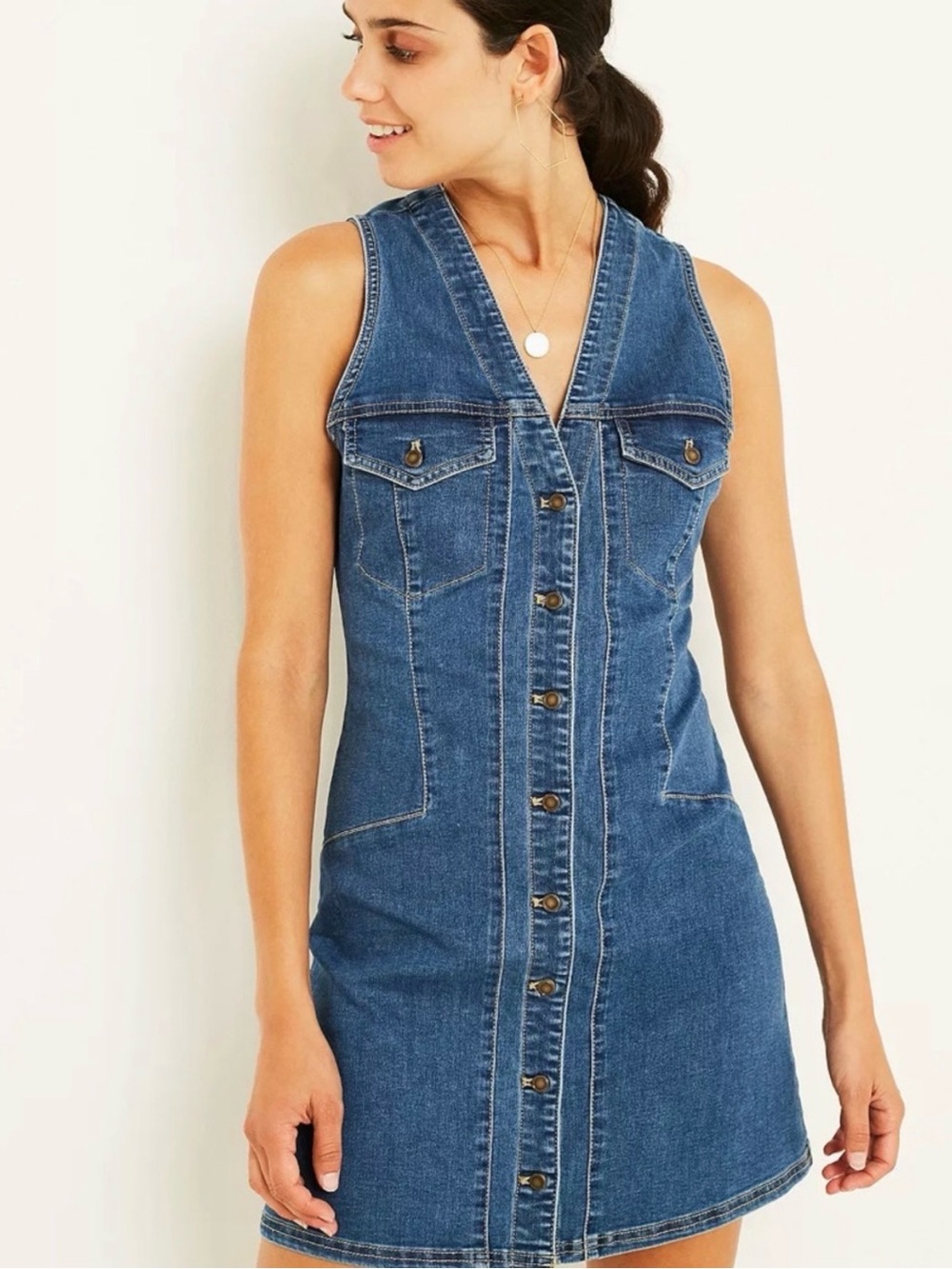Free People Denim vest dress